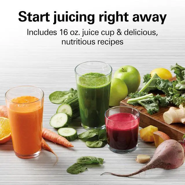 Alt view image 7 of 7 - Hamilton Beach Juicer Machine, Big Mouth 3 Feed Chute for Whole Fruits and Vegetables, Easy to Clean, Centrifugal Extractor, Vegetable & Fruit Juicer, BPA Free, 800W Motor, Stainless Steel