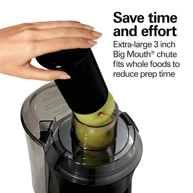 Alt view image 3 of 7 - Hamilton Beach Juicer Machine, Big Mouth 3 Feed Chute for Whole Fruits and Vegetables, Easy to Clean, Centrifugal Extractor, Vegetable & Fruit Juicer, BPA Free, 800W Motor, Stainless Steel