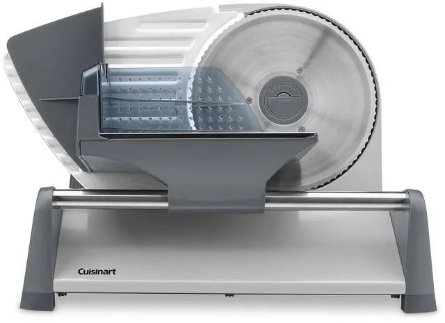Alt view image 2 of 5 - Cuisinart Kitchen Pro Food Slicer, Meat Slicer with Slice Control Knob Adjusts from 1/32" to 1/2" to Slice Bread, Roasts, and Firm Cheeses, Removable 7.5" Stainless Steel Cutting Blade, FS-75, Gray