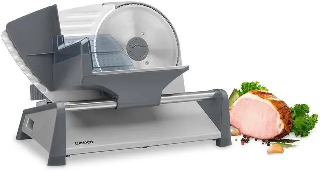 Alt view image 3 of 5 - Cuisinart Kitchen Pro Food Slicer, Meat Slicer with Slice Control Knob Adjusts from 1/32" to 1/2" to Slice Bread, Roasts, and Firm Cheeses, Removable 7.5" Stainless Steel Cutting Blade, FS-75, Gray