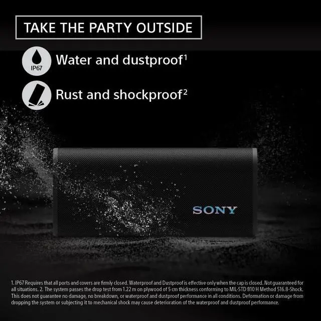 Alt view image 6 of 7 - Sony ULT Field 3 Wireless Portable Bluetooth Speaker, IP67 Waterproof, Dustproof, Rustproof, and Shockproof with Enhanced Bass, 24 Hour Battery and Shoulder Strap (SRSULT30W), Off White