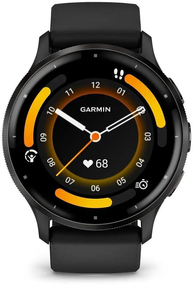 Main image of Garmin Venu 3 Slate Stainless Steel Bezel 1.4-Inch AMOLED Touchscreen Display Smart Watch with 45mm Black Case and Silicone Band | 1.4 Amoled, 45mm Case, 5 Atm Water Resistance, Up to 14 Days Battery