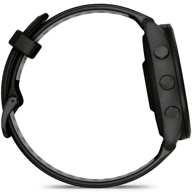 Alt view image 6 of 7 - Garmin Forerunner 265 Running GPS Smartwatch, AMOLED Display, 46mm, Black/Powder Gray, 010-02810-00 - Bundle w/Deco Essentials Charging Dock, Dust Cover and USB-C Cable
