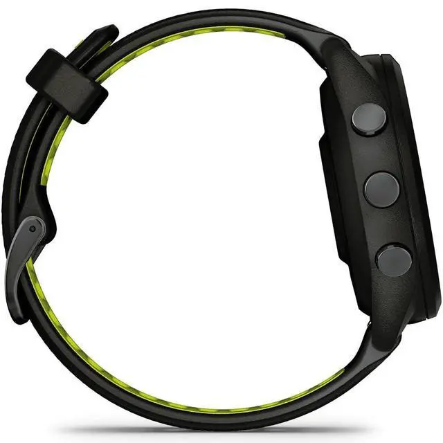 Alt view image 6 of 7 - Garmin Forerunner 265S Running GPS Smartwatch, AMOLED Display, 42mm, Black/Amp Yellow, 010-02810-03 - Bundle w/Deco Essentials Charging Dock, Dust Cover and USB-C Cable