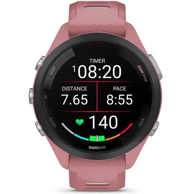 Alt view image 3 of 7 - Garmin Forerunner 265S Running GPS Smartwatch, AMOLED Display, 42mm, Light Pink/Whitestone, 010-02810-05 - Bundle w/Deco Essentials 26-Month CPS Plan