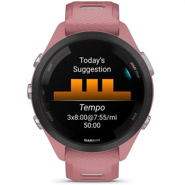 Alt view image 5 of 7 - Garmin Forerunner 265S Running GPS Smartwatch, AMOLED Display, 42mm, Light Pink/Whitestone, 010-02810-05 - Bundle w/Deco Essentials 26-Month CPS Plan