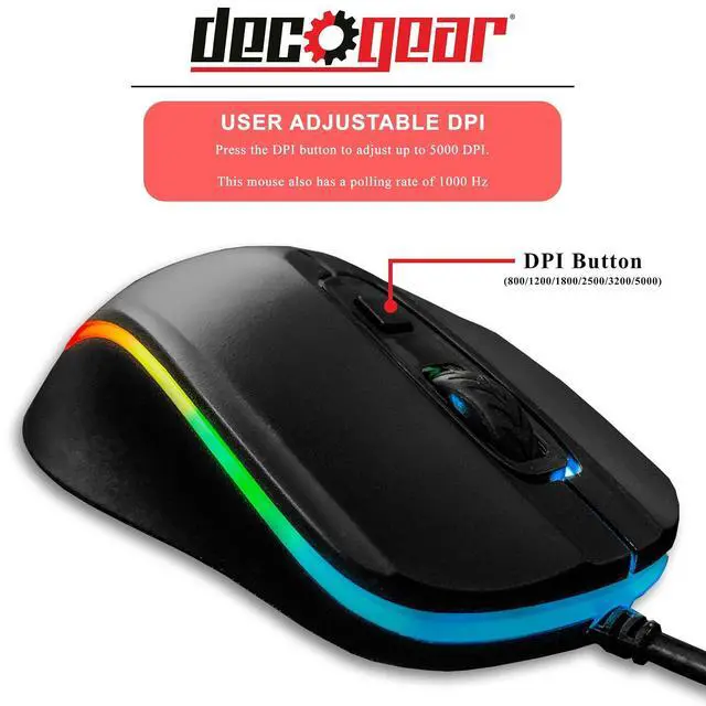 Alt view image 6 of 7 - Deco Gear Gaming Accessory Bundle - Mechanical 18-Mode 104 Key RGB Keyboard with 11-Mode RGB Gaming Mouse and 32" x 12" Extended Mouse Pad