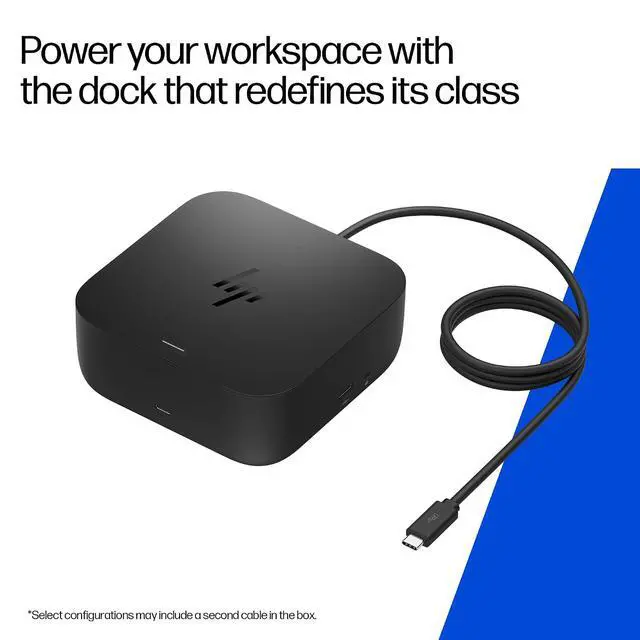 Alt view image 5 of 7 - HP USB-C 100W G6 Dock + One Extra USB-C Cable Included, Future-Proof Design with Ambient LED Lighting, On-Screen Notifications, Extra USB-C Ports, HDMI 2.1, 120Hz