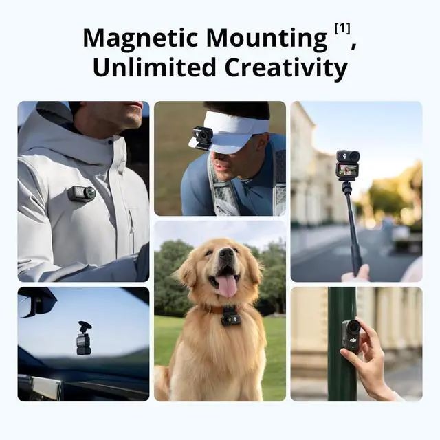 Alt view image 3 of 7 - DJI Osmo Nano Standard Combo (128GB), 4K Wearable Camera, 1/1.3 Sensor | 1/1.3 Sensor | 4K/60fps & 143° Wide FOV | 200-Min Battery | Swift Content Transfer | Magnetic Wearable Design