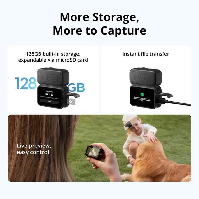 Alt view image 5 of 7 - DJI Osmo Nano Standard Combo (128GB), 4K Wearable Camera, 1/1.3 Sensor | 1/1.3 Sensor | 4K/60fps & 143° Wide FOV | 200-Min Battery | Swift Content Transfer | Magnetic Wearable Design