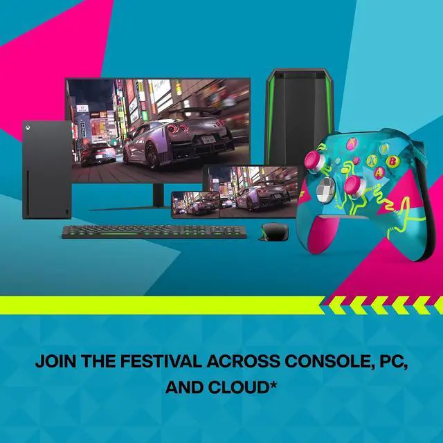 Alt view image 7 of 7 - Xbox Wireless Gaming Controller | Forza Horizon 6 Limited Edition | Console, PC, & Cloud Devices | Dynamic Lighting Effects | Wireless, Bluetooth, USB-C Connectivity