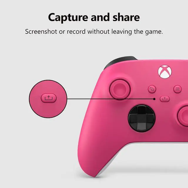 Alt view image 4 of 7 - Xbox Wireless Gaming Controller | Deep Pink | Console, PC, & Cloud Devices | Textured Grip | Wireless, Bluetooth, USB-C Connectivity