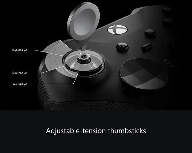 Alt view image 3 of 7 - Xbox Wireless Gaming Controller | Elite Series 2 | Black | Console, PC, and Cloud Devices | Adjustable Thumbsticks | Trigger Locks