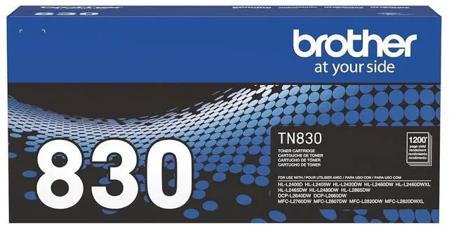 Alt view image 2 of 7 - Brother Genuine TN830 Black Standard Yield Printer Toner Cartridge - Print up to 1,200 Pages(1)