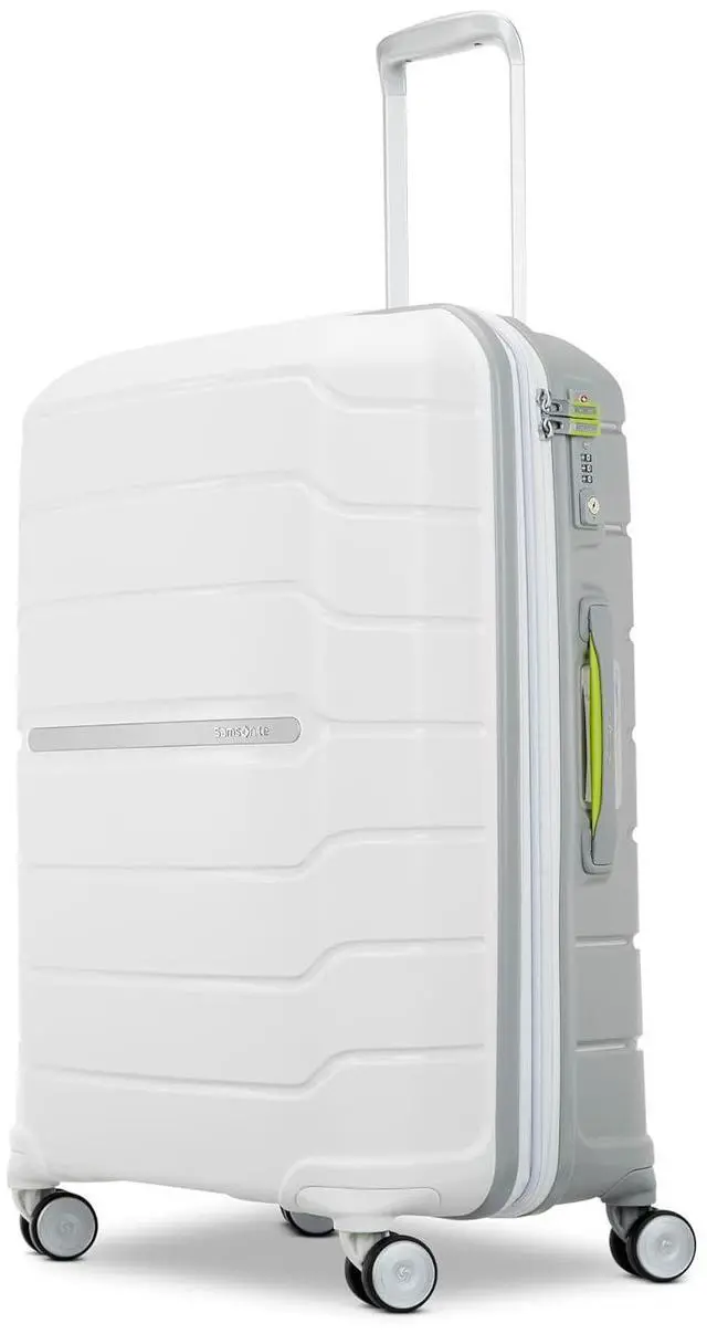 Main image of Samsonite Freeform Medium Luggage with Dual 360° Spinner Wheels - Checked Suitcase - TSA Lock, Airline-Approved - Lightweight Durable Polypropylene Expandable Hardshell - White/Grey