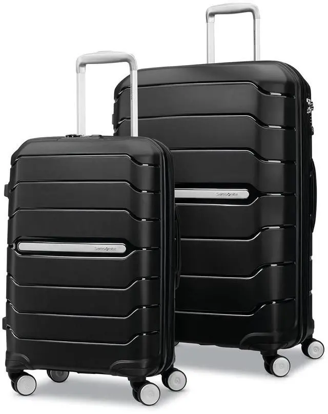 Main image of Samsonite Freeform 2-Piece Luggage Set - Carry-On & Large Checked Luggage with Dual Spinner Wheels - Durable Polypropylene Hardshell - TSA Lock, Airline-Approved - Expandable Hard Shell Black