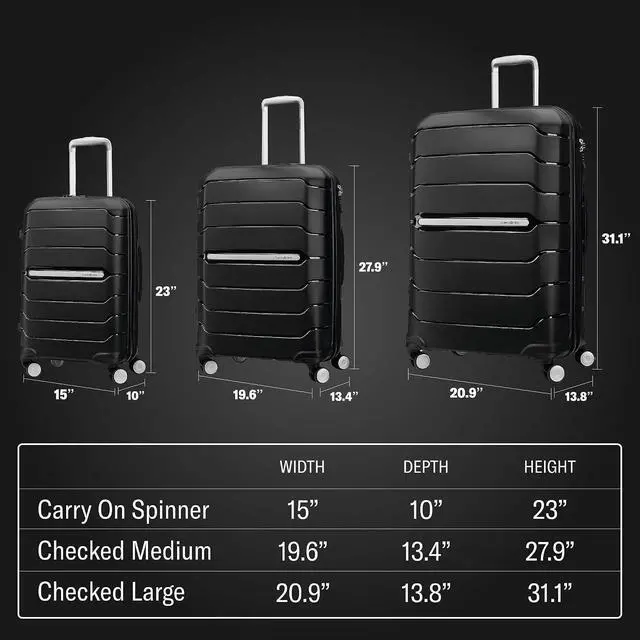 Alt view image 4 of 5 - Samsonite Freeform Large Checked Luggage with Dual 360° Spinner Wheels - TSA Lock, Airline-Approved - Lightweight Durable Polypropylene Expandable Hardshell - Black