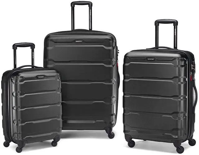 Main image of Samsonite Omni PC Hardside Expandable Luggage with Spinner Wheels, Black, 3-Piece Set (20/24/28)