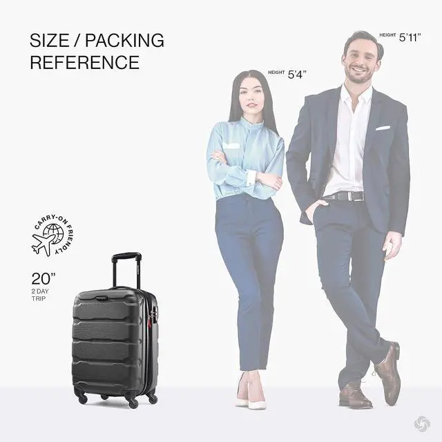Alt view image 3 of 4 - Samsonite Omni PC Hardside Expandable Luggage with Spinner Wheels, Black, 3-Piece Set (20/24/28)