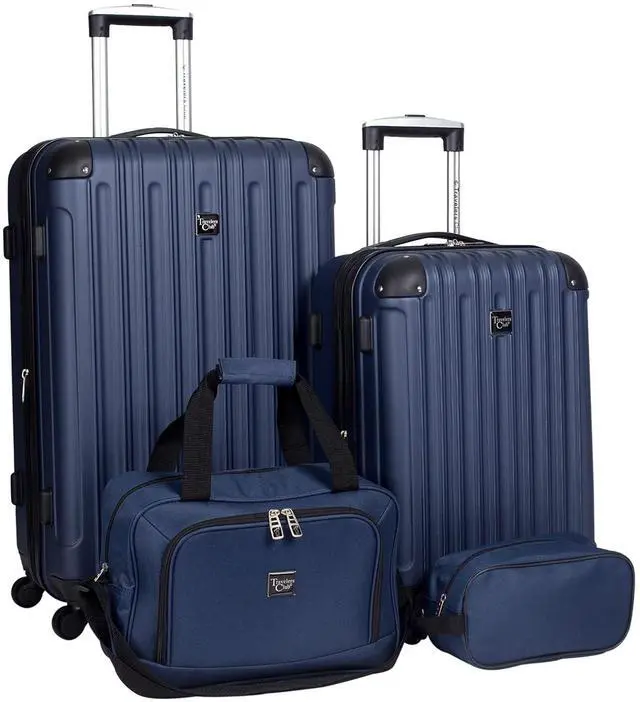 Main image of Travelers Club Midtown Hardside 4-Piece Luggage Travel Set, Navy Blue