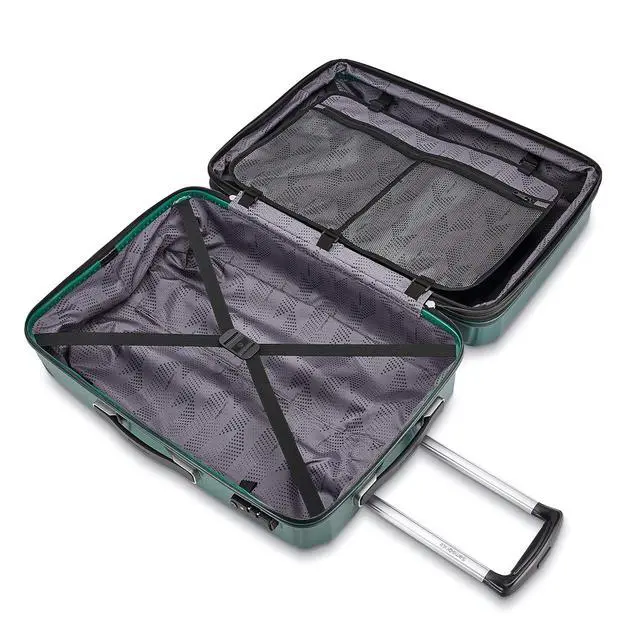 Alt view image 2 of 7 - Samsonite Winfield 3 DLX Hardside Expandable Luggage with Spinners, Checked-Large 28-Inch, Emerald