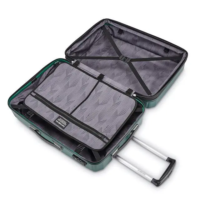 Alt view image 3 of 7 - Samsonite Winfield 3 DLX Hardside Expandable Luggage with Spinners, Checked-Large 28-Inch, Emerald