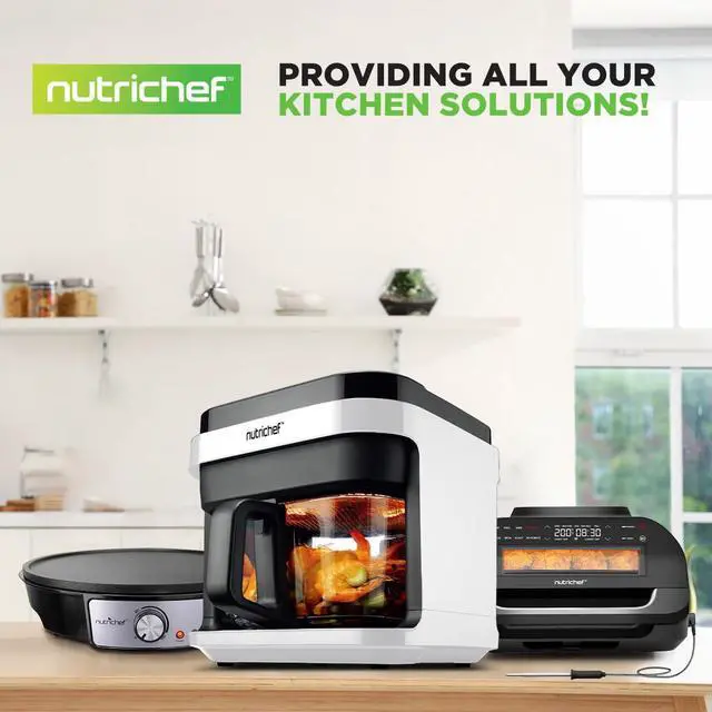 Alt view image 7 of 7 - Nutrichef 5.8 Quart Air Fryer | 8-in-1 Preset Cook Modes| Transparent Fry Bowl for Best Cooking Results | Cook Shrimp, Steak, Fries, Wings, Chicken & More | Precise Temperature Control & Time | White