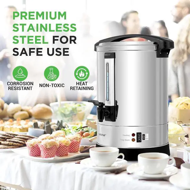 Alt view image 6 of 7 - NutriChef Water Boiler and Hot Water Dispenser, 13L Electric Beverage Dispenser with Safety Lock Lid, Non-Drip Tap, Warm Function, Food Grade Stainless Steel, Home and Commercial Use, 20x11x11 in.
