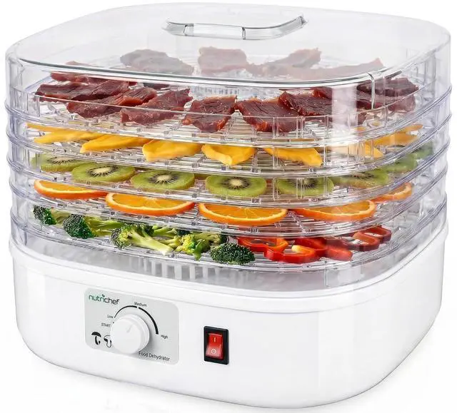 Main image of Nutrichef Food Dehydrator Machine | Multi-Tier Appliance for Home Use | Perfect for Beef Jerky, Fruits, Vegetables & Dog Treats | High-Heat Circulation | 5 Stackable Trays