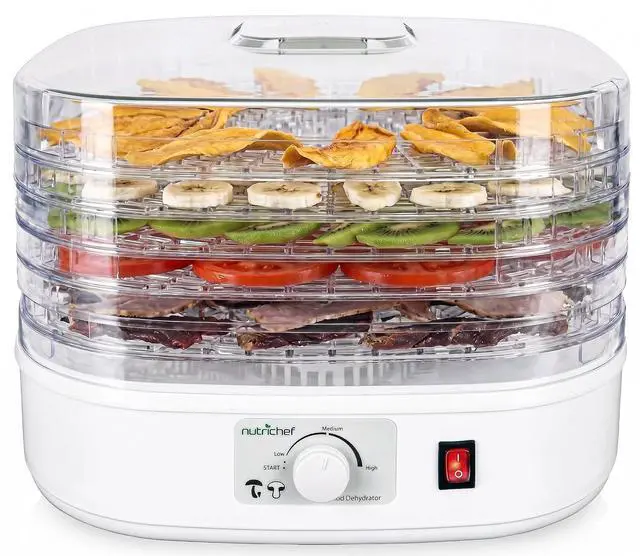 Main image of Nutrichef Food Dehydrator Machine | Dehydrates Beef Jerky, Meat, Food, Fruit, Vegetables & Dog Treats | Great For At Home Use | High-Heat Circulation for Even Dehydration | 5 Easy to Clean Trays