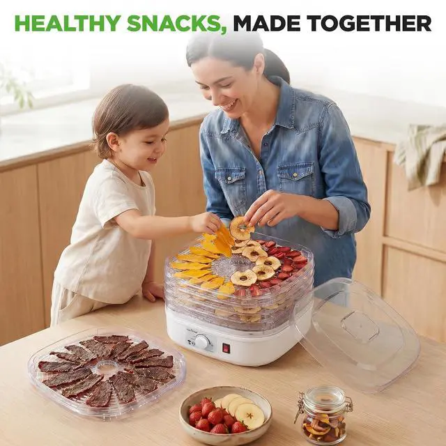 Alt view image 7 of 7 - Nutrichef Food Dehydrator Machine | Dehydrates Beef Jerky, Meat, Food, Fruit, Vegetables & Dog Treats | Great For At Home Use | High-Heat Circulation for Even Dehydration | 5 Easy to Clean Trays