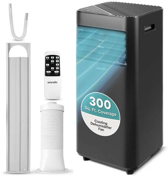 Main image of SereneLife Portable Air Conditioner 8000 BTU | 3-in-1 Cooling, Fan and Dehumidifier | 24-H Timer with up to 350 sq ft Coverage | AC Unit for Bedroom, Home & Office | Includes Window Kit & Remote