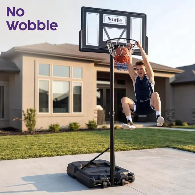 Alt view image 2 of 7 - Kids Basketball Hoop Adjustable Portable Basketball Hoop for Kids Indoor Outdoor Play with Backboard Wheels Driveway Backyard