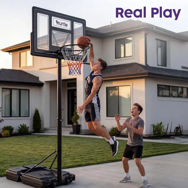 Alt view image 3 of 7 - Kids Basketball Hoop Adjustable Portable Basketball Hoop for Kids Indoor Outdoor Play with Backboard Wheels Driveway Backyard