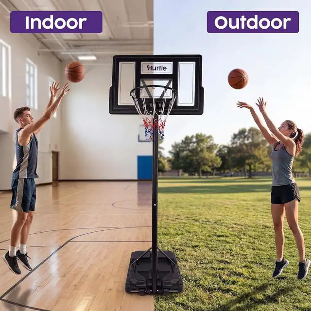 Alt view image 7 of 7 - Kids Basketball Hoop Adjustable Portable Basketball Hoop for Kids Indoor Outdoor Play with Backboard Wheels Driveway Backyard