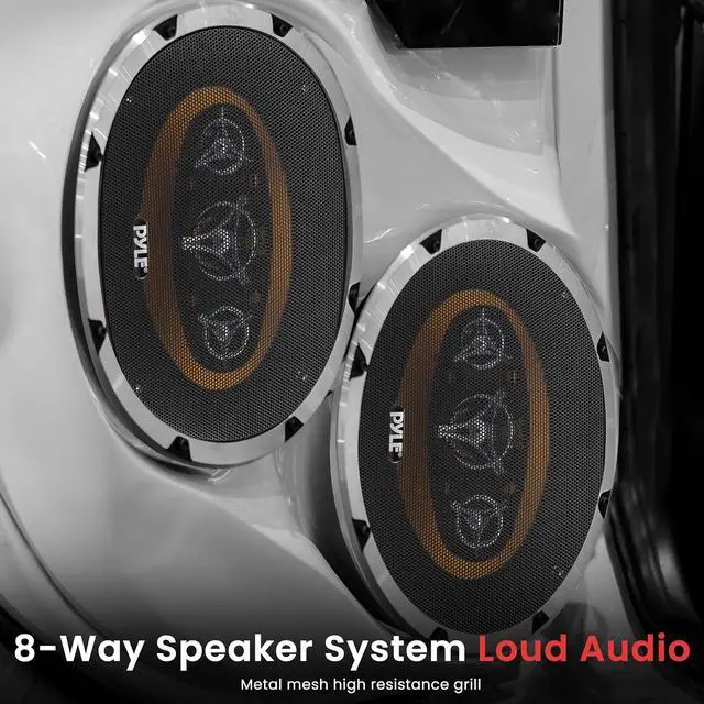 Alt view image 4 of 7 - Pyle Car Eight Way Speaker System - Pro 6 x 9 Inch 500W 4 Ohm Mid Tweeter Component Audio Sound Speakers For Car Stereo w/ 120 Oz Magnet Structure, 3.55 Mount Depth Fits Standard OEM -PLG69.8 (Pair)