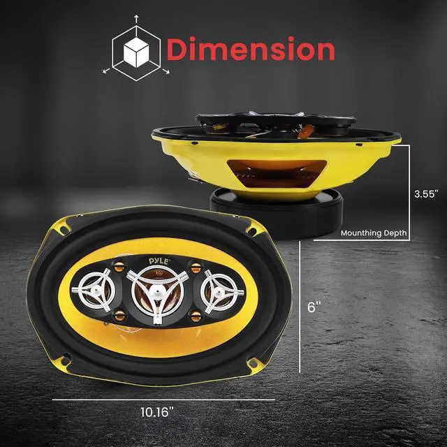 Alt view image 3 of 7 - Pyle Car Eight Way Speaker System - Pro 6 x 9 Inch 500W 4 Ohm Mid Tweeter Component Audio Sound Speakers For Car Stereo w/ 120 Oz Magnet Structure, 3.55 Mount Depth Fits Standard OEM -PLG69.8 (Pair)