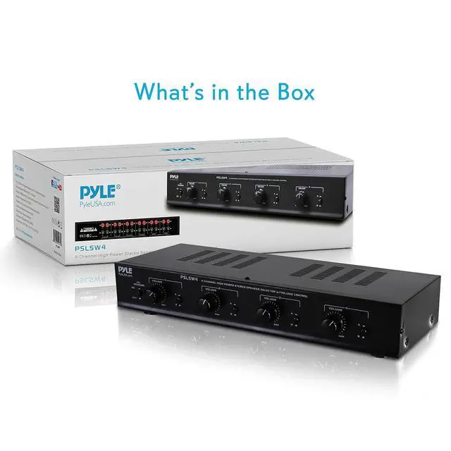 Alt view image 7 of 7 - Pyle 4 Channel Speaker Selector Switch - Multi Zone A B Speaker Distribution Controller Box w/Independent Audio Source Volume Control, Supports Home Theater Stereo Amplifier Receiver System - PSLSW4