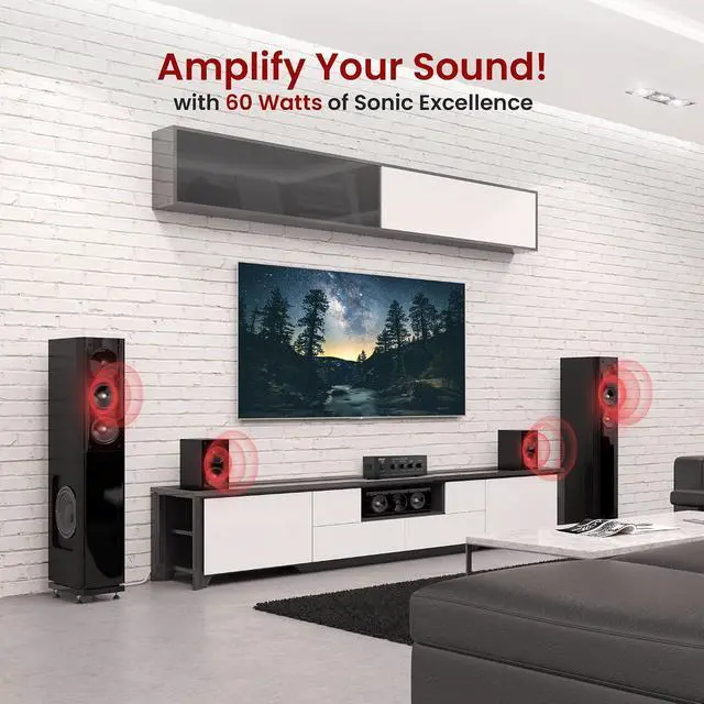 Alt view image 3 of 7 - Pyle Compact 60 Watt Power Amplifier - Office, Home, Public Address System w/ RCA, 2 Microphone IN, 25/70 Volt Outputs, LED, Input Selector, Mic Talkover, Telephony, Music On Hold - PCM30A