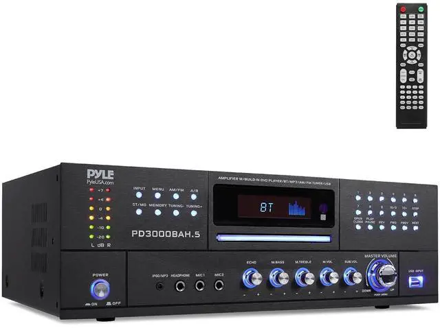 Main image of Pyle Home Theater Amplifier - 4000 Watt Wireless BT Streaming Audio/Video Receiver System with CD/DVD Player, AM/FM Radio, HDMI, and MP3/USB Compatibility