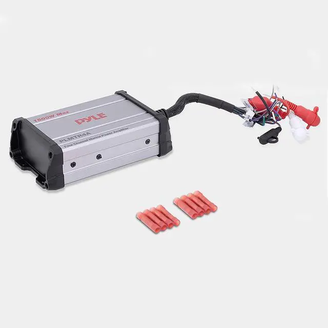 Alt view image 6 of 7 - Pyle 1500W 4-Channel Marine Amplifier Receiver - Waterproof & Weatherproof Marine Grade Audio Subwoofer - for Boat & Off-Road Vehicles with Wired RCA/ AUX/ MP3 Inputs - Overload Protection - PLMTR4A
