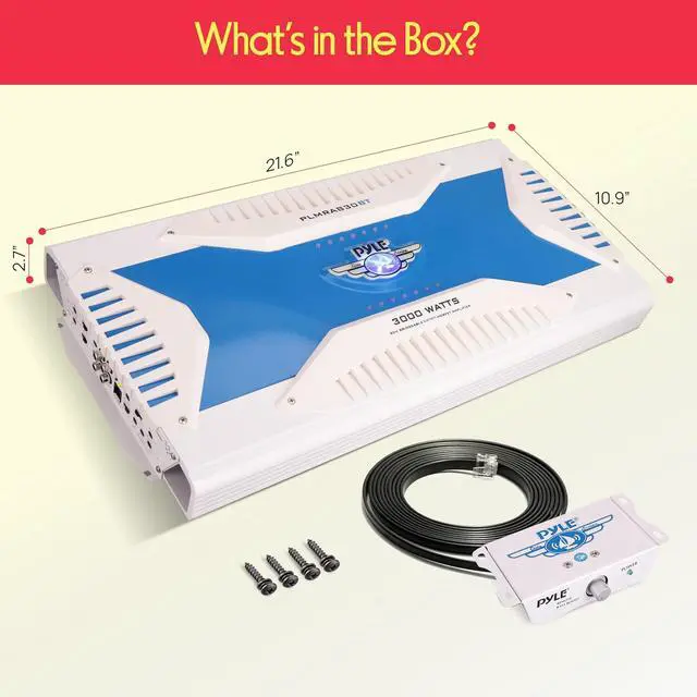 Alt view image 6 of 7 - Pyle Hydra Marine Amplifier - Upgraded Elite Series 3000 Watt 8 Channel Bridgeable Amp Tri-Mode Configurable, Waterproof, MOSFET Power Supply, GAIN Level Controls and RCA Stereo Input - PLMRA830BT
