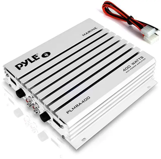 Main image of Pyle 4-Channel Marine Amplifier - 400W Elite Hydra Series Water Resistant Amplifier with Dual MOSFET Power Supply, RCA Connectivity with Level Control, LED Indicator, Fuse Protection - PLMRA400.5