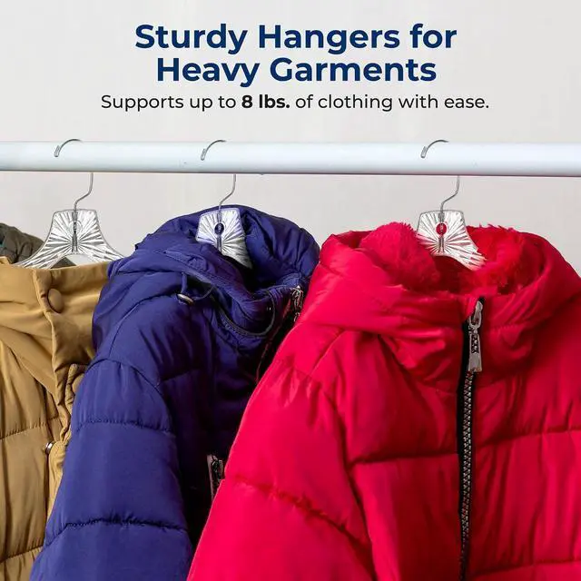 Alt view image 4 of 7 - SereneLife 100 Pack Transparent Plastic Hangers, Crystal Clear, Non-Slip with Notched Shoulders, Ultra-Thin Space Saving, Closet & Retail Use, with Swivel Hook for Clothes, Shirts, Dresses, Jackets