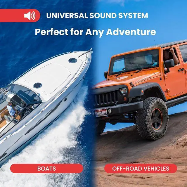 Alt view image 7 of 7 - Pyle Marine Stereo Radio Receiver Speaker Kit - 200W Wireless Receiver and 150W Waterproof 6.5 Speakers, Hands-Free Talking, CD/MP3/USB/SD Player, AM/FM Radio, for Boat & Off-Road Vehicles