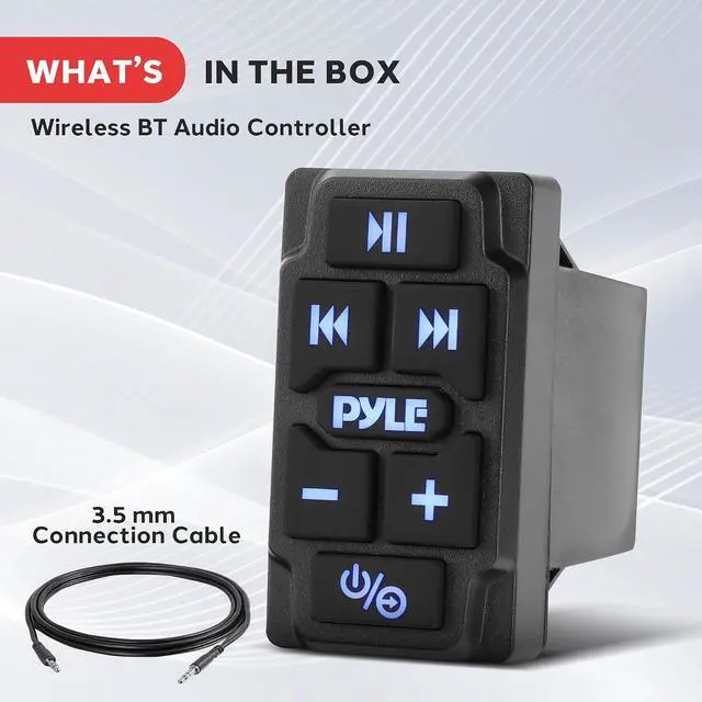 Alt view image 7 of 7 - Pyle Rocker Switch Wireless BT Audio Controller, Waterproof Rated Marine Receiver Remote Control for Car, Truck, Boat, 4x4, PowerSport Vehicles, Connect and Stream Audio from External Devices