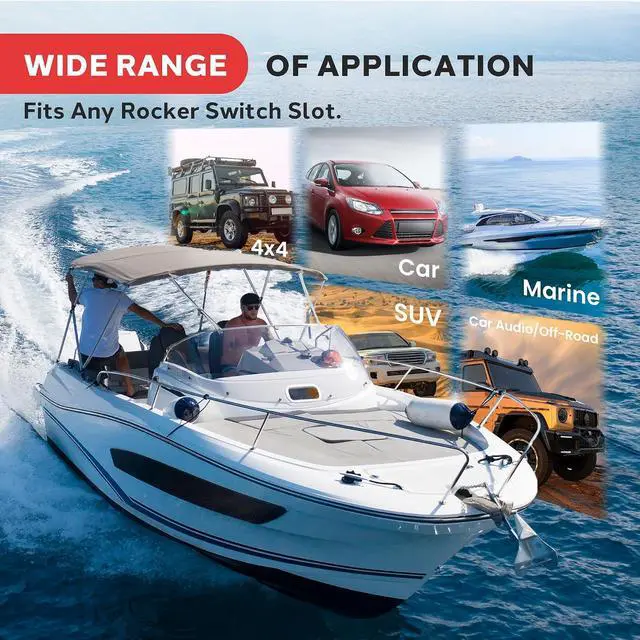 Alt view image 6 of 7 - Pyle Rocker Switch Wireless BT Audio Controller, Waterproof Rated Marine Receiver Remote Control for Car, Truck, Boat, 4x4, PowerSport Vehicles, Connect and Stream Audio from External Devices