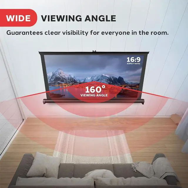 Alt view image 3 of 7 - Pyle Portable Projector Screen 40 Inch - Versatile Mobile Stand, Easy Pull-Out, Lightweight & Durable for Indoor and Outdoor Presentations, Schools, Meetings, and Conferences, PRJTP46, White