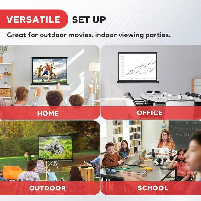 Alt view image 6 of 7 - Pyle Portable Projector Screen 40 Inch - Versatile Mobile Stand, Easy Pull-Out, Lightweight & Durable for Indoor and Outdoor Presentations, Schools, Meetings, and Conferences, PRJTP46, White