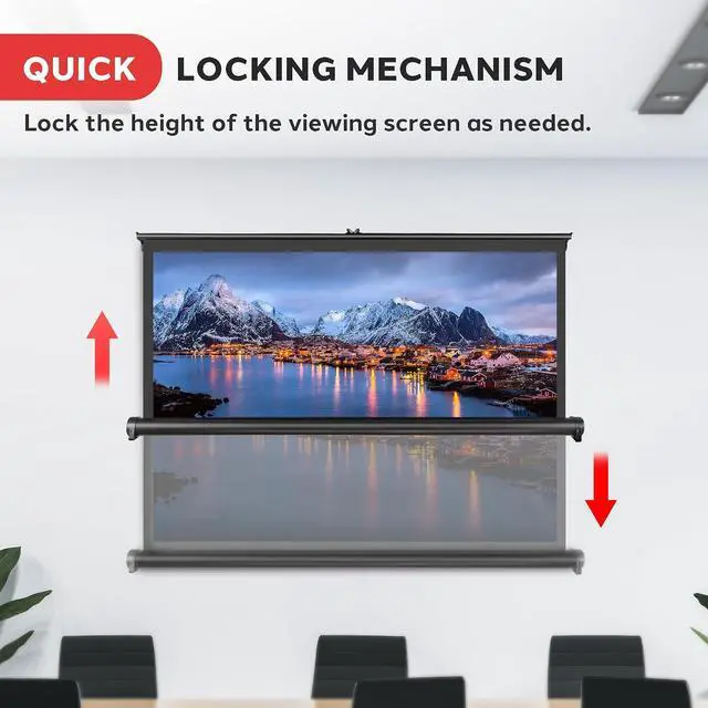 Alt view image 4 of 7 - Pyle Portable Projector Screen 40 Inch - Versatile Mobile Stand, Easy Pull-Out, Lightweight & Durable for Indoor and Outdoor Presentations, Schools, Meetings, and Conferences, PRJTP46, White